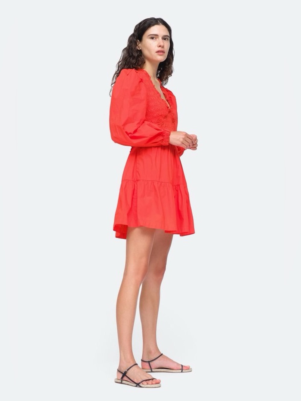 Sea New York “Gaia” Scarlet Smocked Dress, Size 10 - EUC - Picture 2 of 13